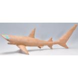 20TH CENTURY HAND CARVED WOODEN SCULPTURE OF A SHARK