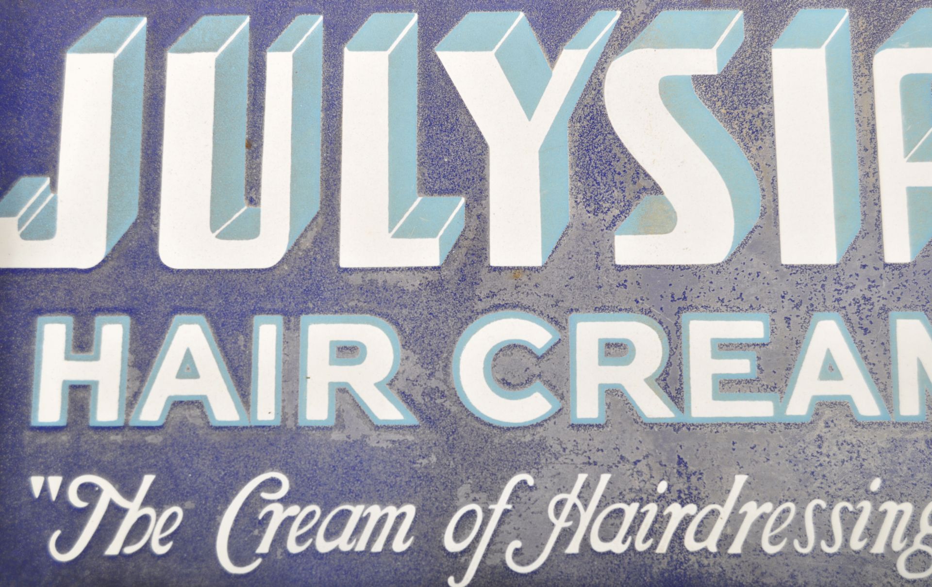 JULYSIA HAIR CREAM - DOUBLE SIDED ENAMEL SHOP ADVERTISING SIGN - Bild 2 aus 4