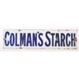 COLMAN'S STARCH ORIGINAL ENAMEL RECTANGULAR ADVERTISING SIGN
