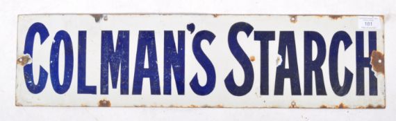 COLMAN'S STARCH ORIGINAL ENAMEL RECTANGULAR ADVERTISING SIGN