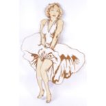 20TH CENTURY SHOP WOODEN WALL SCULPTURE OF MARILYN MONROE