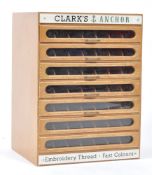 MID CENTURY HABERDASHERY SHOP CLARKS ANCHOR DISPLAY CABINET