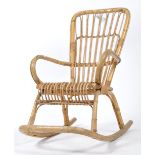 ITALIAN MID CENTURY DESIGN - FRANCO ALBINI CANED ROCKING CHAIR