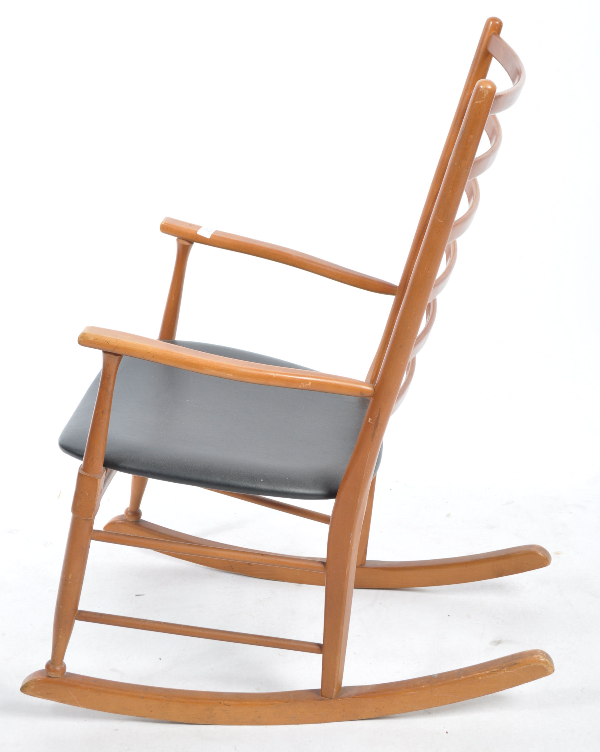 SCANDART MID CENTURY TEAK WOOD ROCKING CHAIR - ARMCHAIR - Image 4 of 7