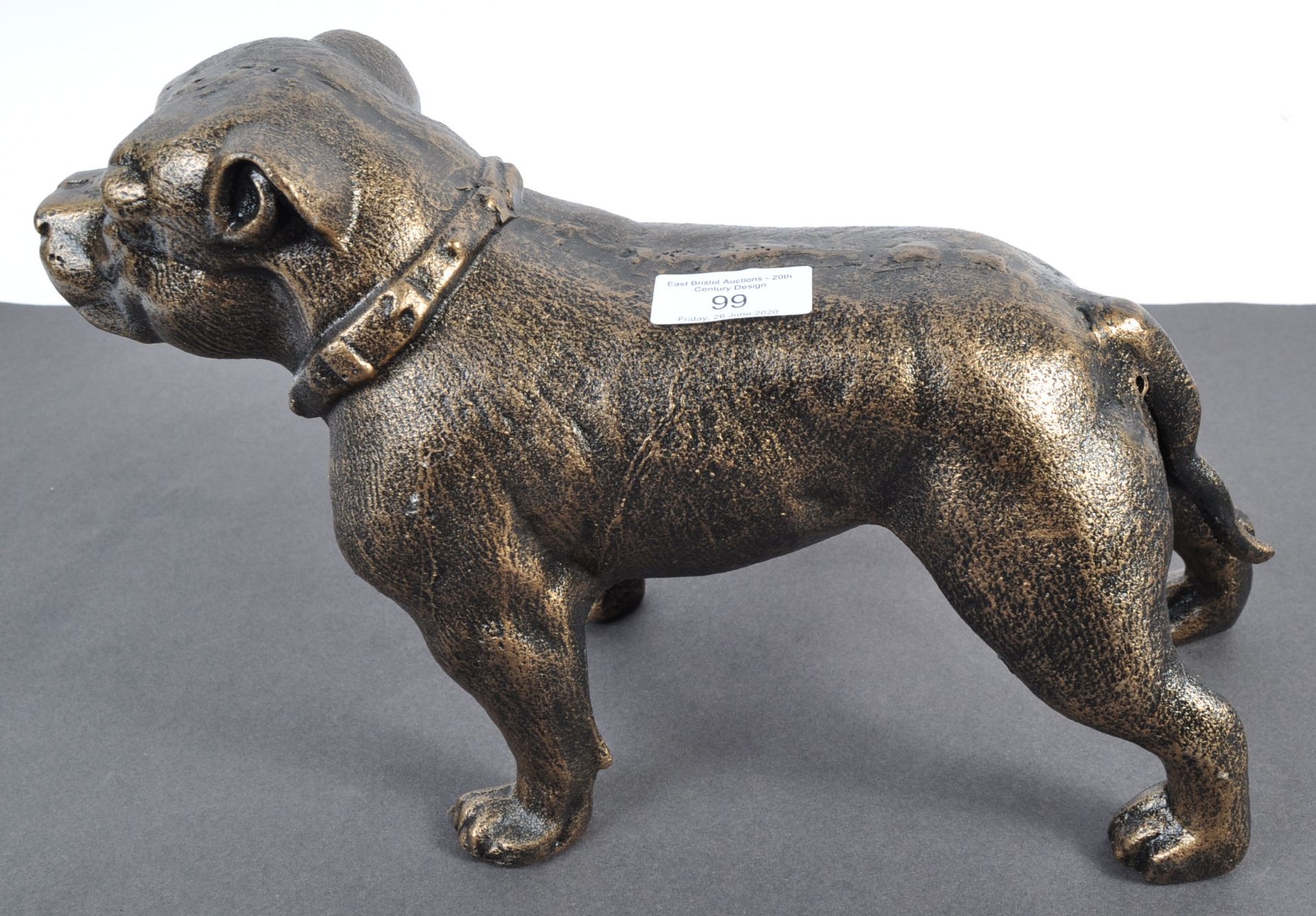 CONTEMPORARY VINTAGE STYLE CAST IRON PITBULL DOG MASCOT FIGURE - Bild 2 aus 5