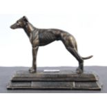 ART DECO REVIVAL GREYHOUND / WHIPPET CAST IRON FIGURINE STATUE