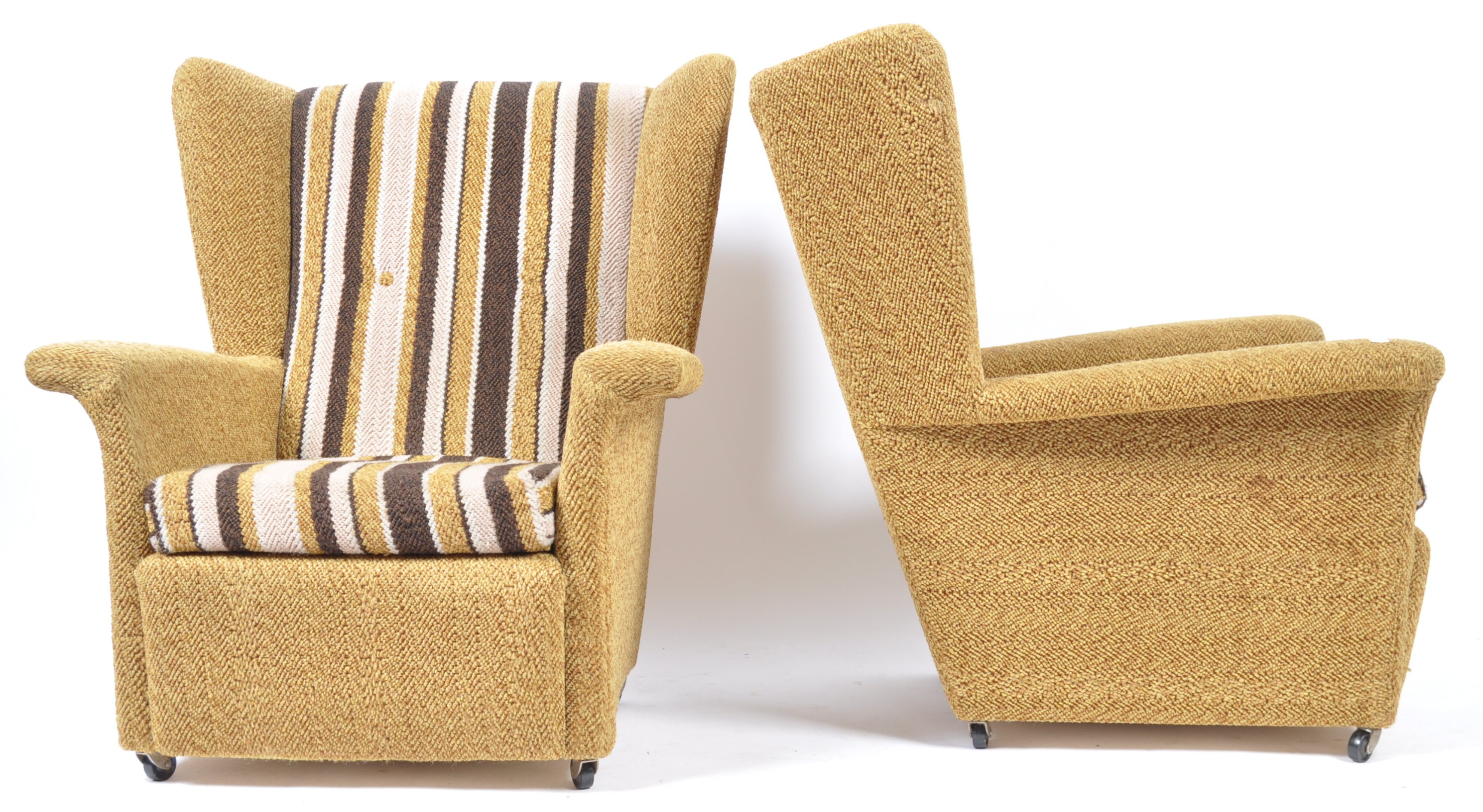 VONO FURNITURE LONDON - MID CENTURY MOQUETTE ARMCHAIRS - Image 3 of 5