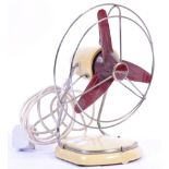 RETRO MID CENTURY SPACE AGE TWO TONE COLOURWAY DESK FAN