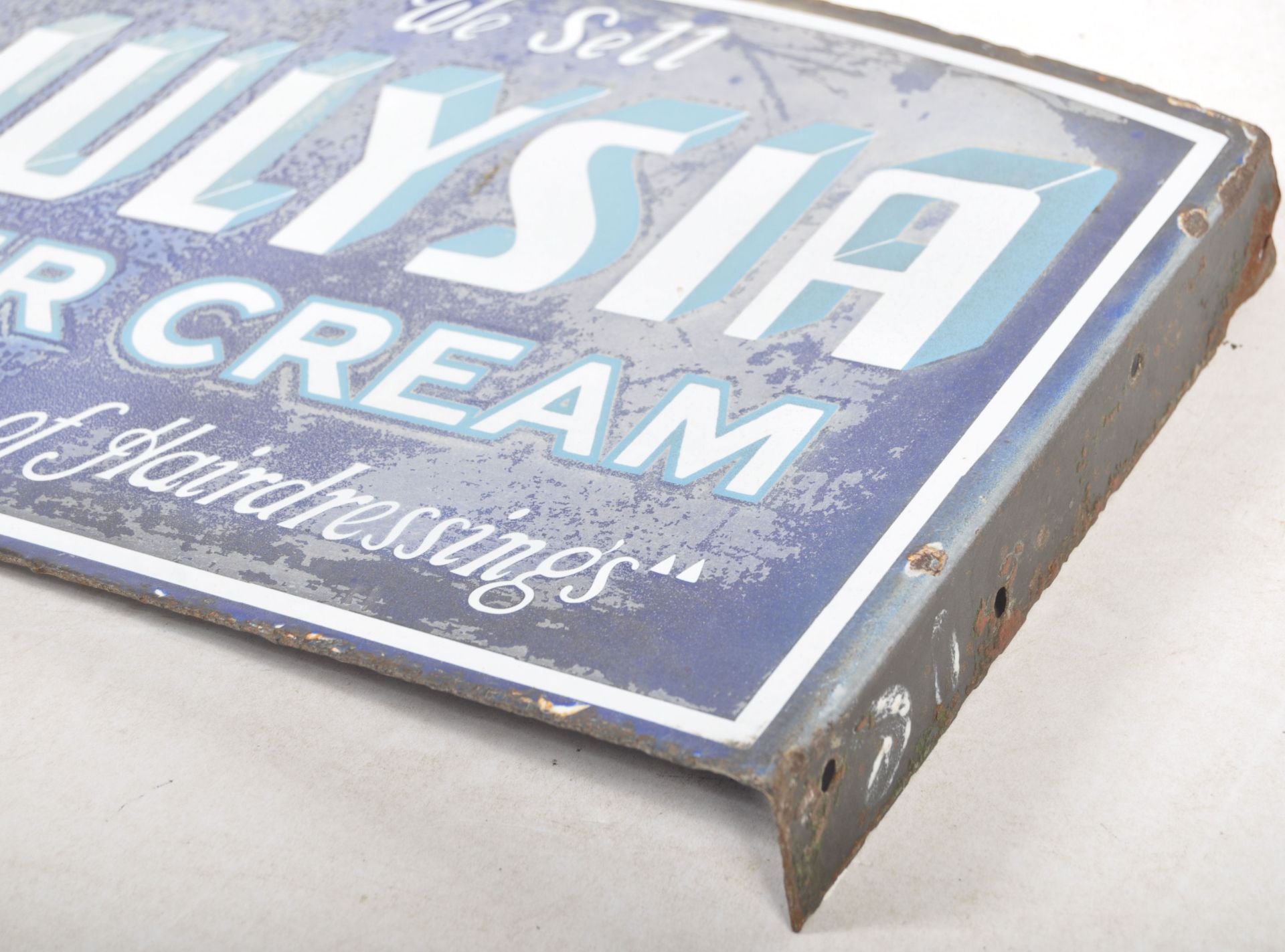 JULYSIA HAIR CREAM - DOUBLE SIDED ENAMEL SHOP ADVERTISING SIGN - Bild 3 aus 4