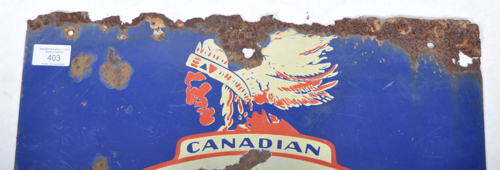 DONNACONA - BRITISH CANADIAN RARE ENAMEL ADVERTISING SIGN - Bild 3 aus 5
