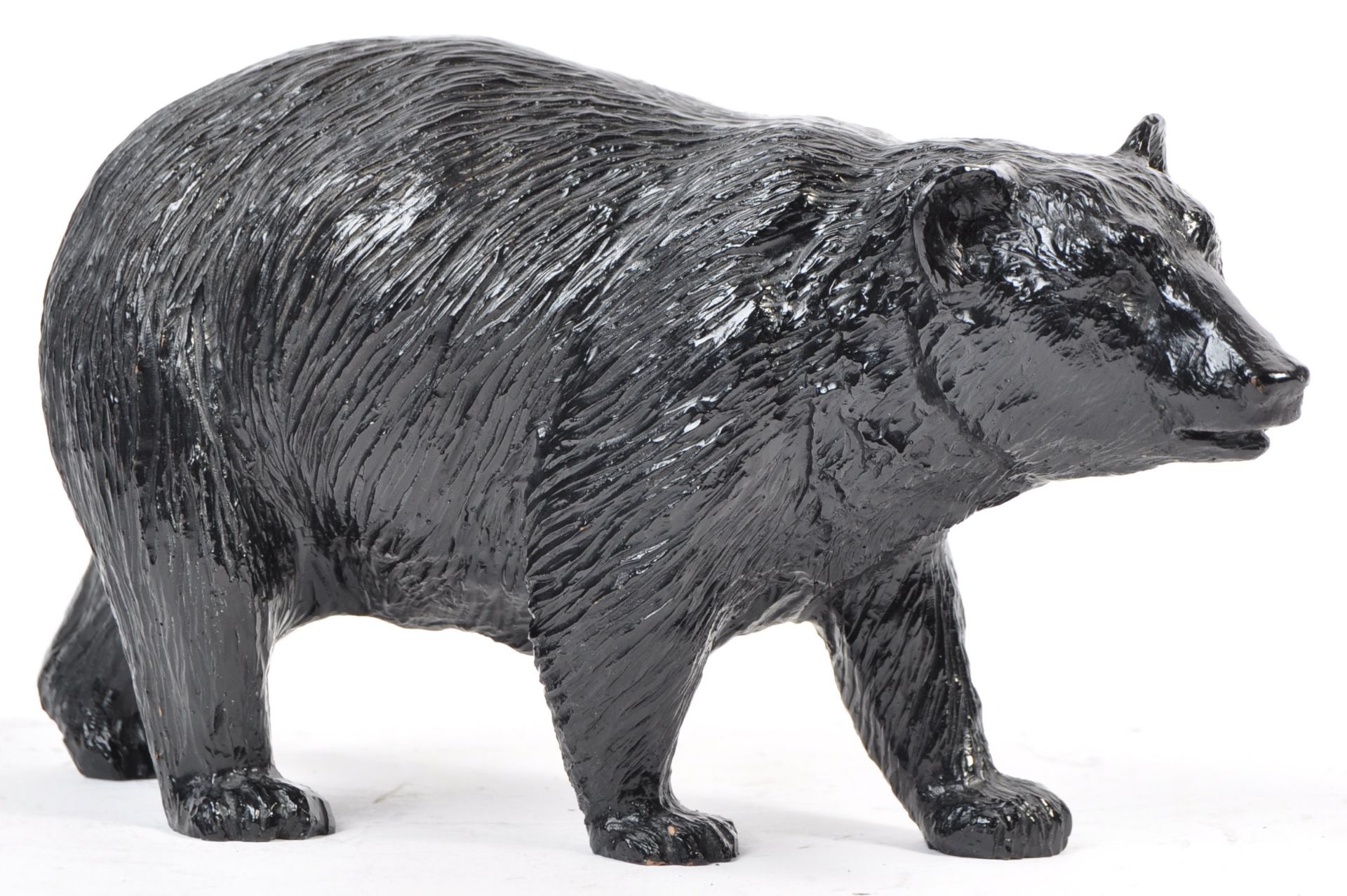 RETRO 20TH CENTURY 1970'S RESIN CAST BLACK BEAR FIGURINE