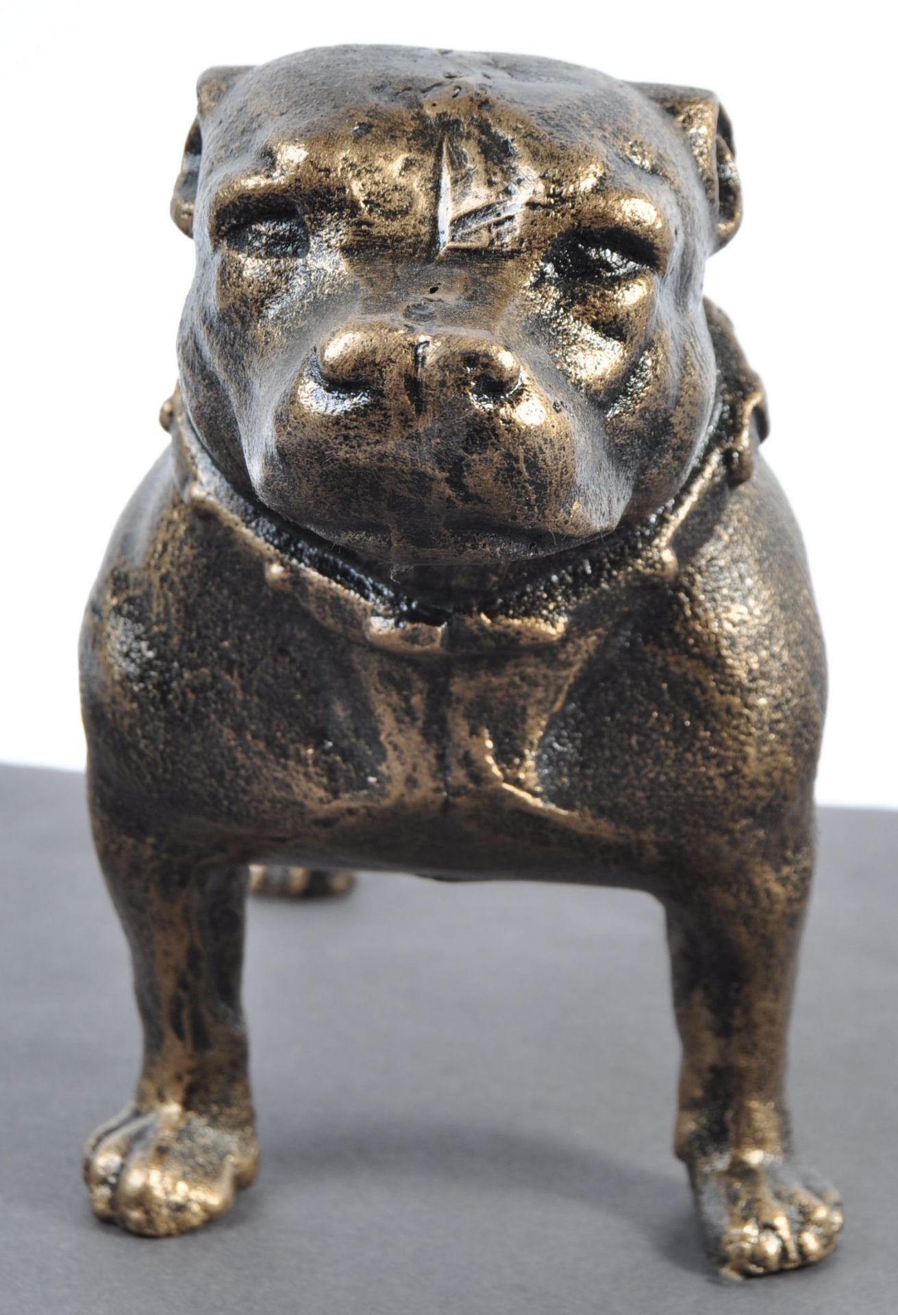 CONTEMPORARY VINTAGE STYLE CAST IRON PITBULL DOG MASCOT FIGURE - Bild 3 aus 5