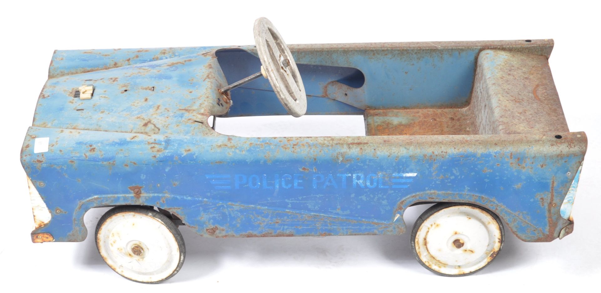 VINTAGE FILM / PROP TRI-ANG TIN PLATE POLICE PATROL PEDAL CAR - Bild 3 aus 7