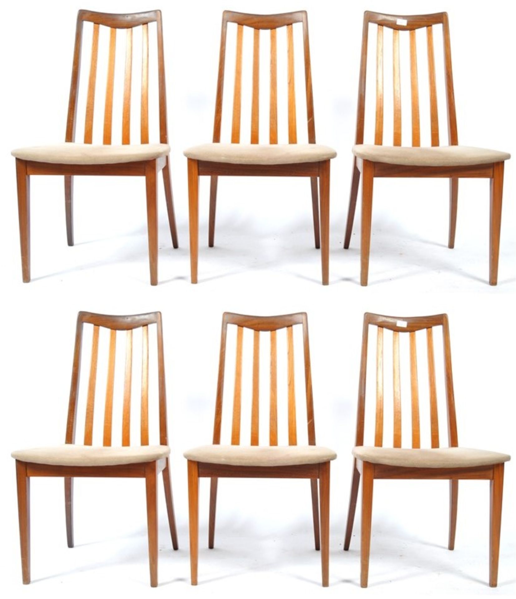 LESLIE DANDY FOR G-PLAN SET OF 6 TEAK WOOD DINING CHAIRS
