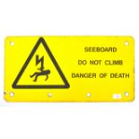 20TH CENTURY INDUSTRIAL ENAMEL METAL WARNING DANGER SIGN