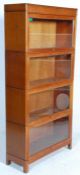 EARLY 20TH CENTURY UPRIGHT 4 SECTION LAWYERS STACKING BOOKCASE