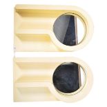 PAIR RETRO 1970'S COMPOSITE RESIN MOULD STUDIO ART MIRRORS