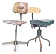 20TH CENTURY INDUSTRIAL OFFICE SWIVEL DESK MACHINISTS CHAIRS