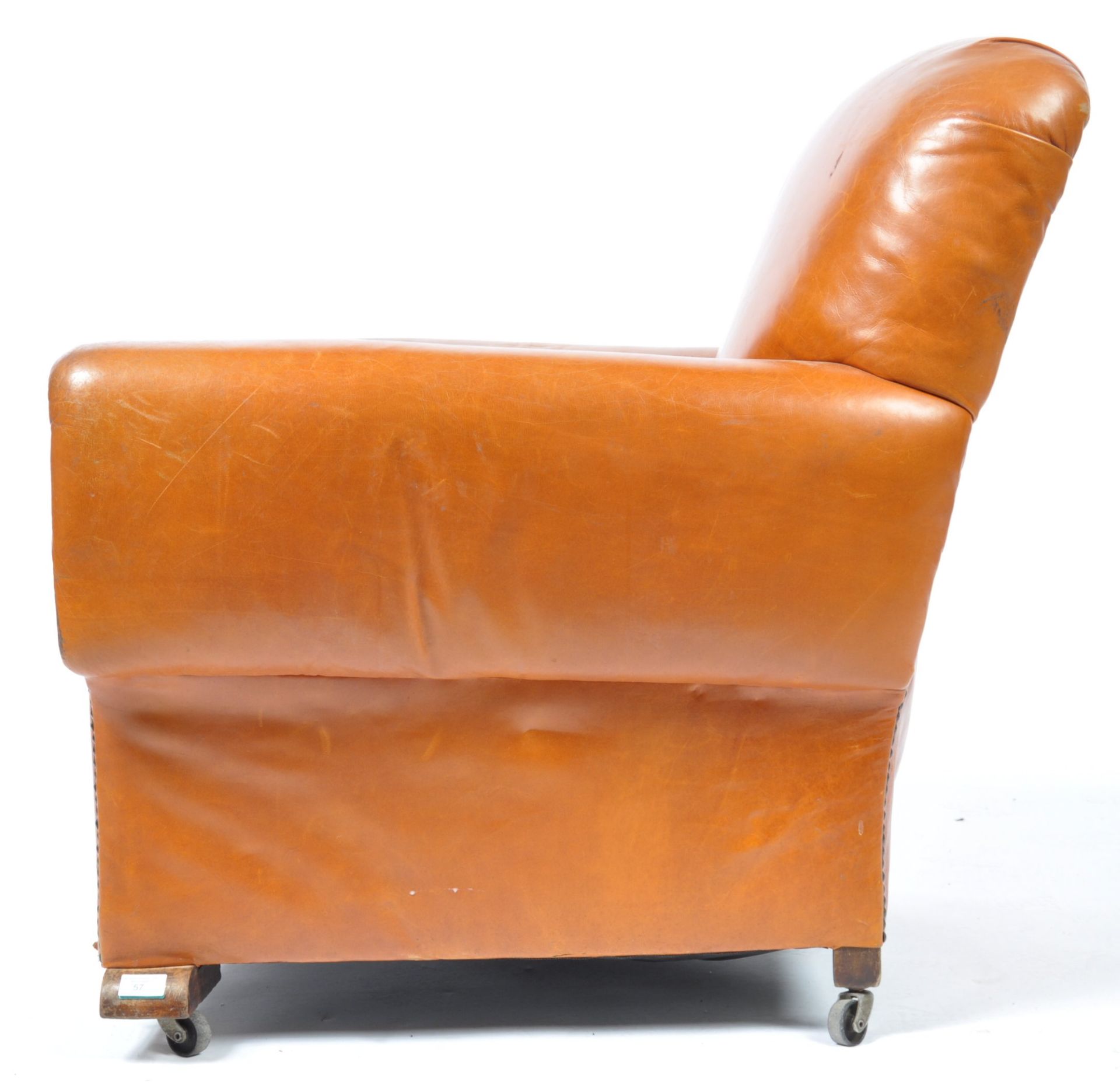 ANTIQUE 1930'S ART DECO LEATHER CLUB / CHESTERFIELD ARMCHAIR - Bild 5 aus 7