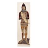 20TH CENTURY STUDIO ART POTTERY TEMPLER KNIGHT WALL SCULPTURE