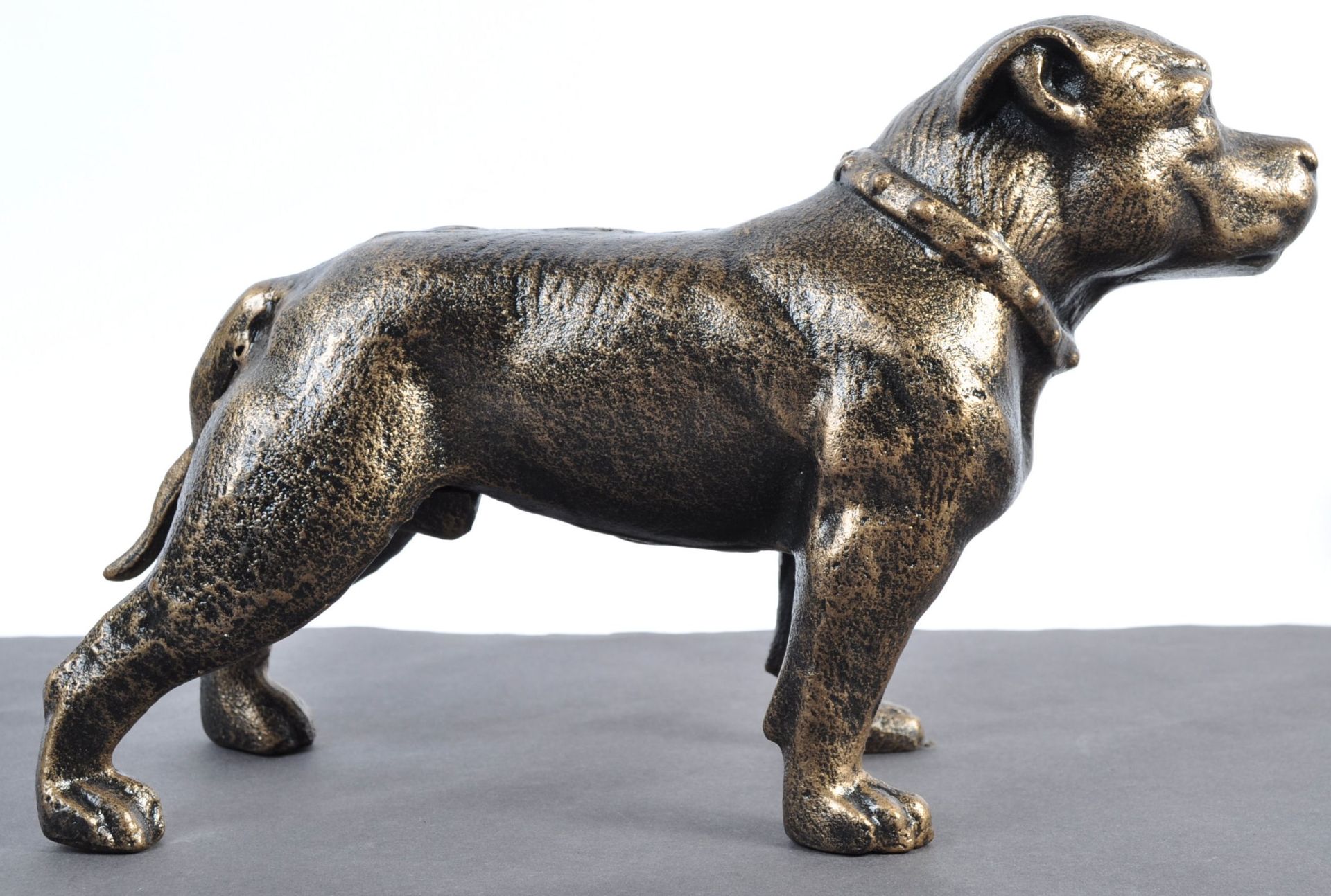 CONTEMPORARY VINTAGE STYLE CAST IRON PITBULL DOG MASCOT FIGURE - Bild 4 aus 5