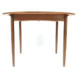 WHITE & NEWTON TEAK WOOD EXTENDING CIRCULAR DINING TABLE