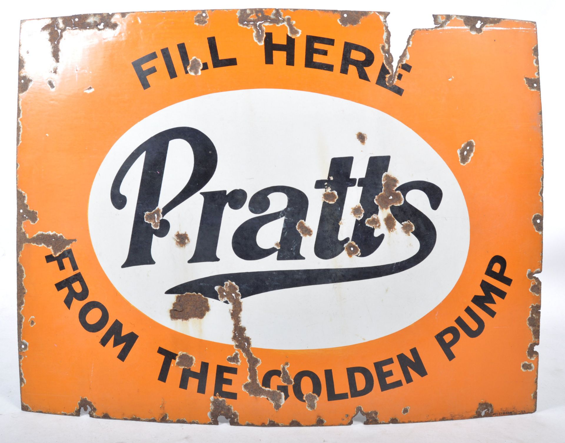 PRATTS PATENT ENAMEL SIGN - PRATTS ADVERTISING SHOP SIGN