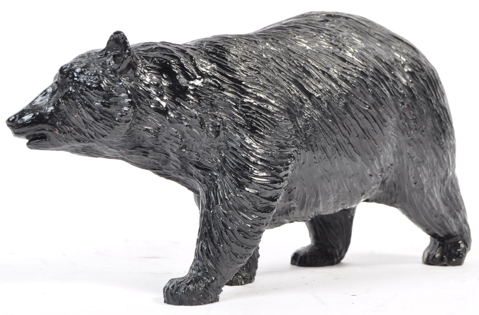 RETRO 20TH CENTURY 1970'S RESIN CAST BLACK BEAR FIGURINE - Bild 3 aus 6