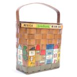 MID CENTURY RETRO HAND PAINTED AND DECOUPAGE PICNIC TRAVEL CASKET