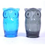 HOLMEGAARD - DANISH MID CENTURY PAIR OF STUDIO ART GLASS OWLS