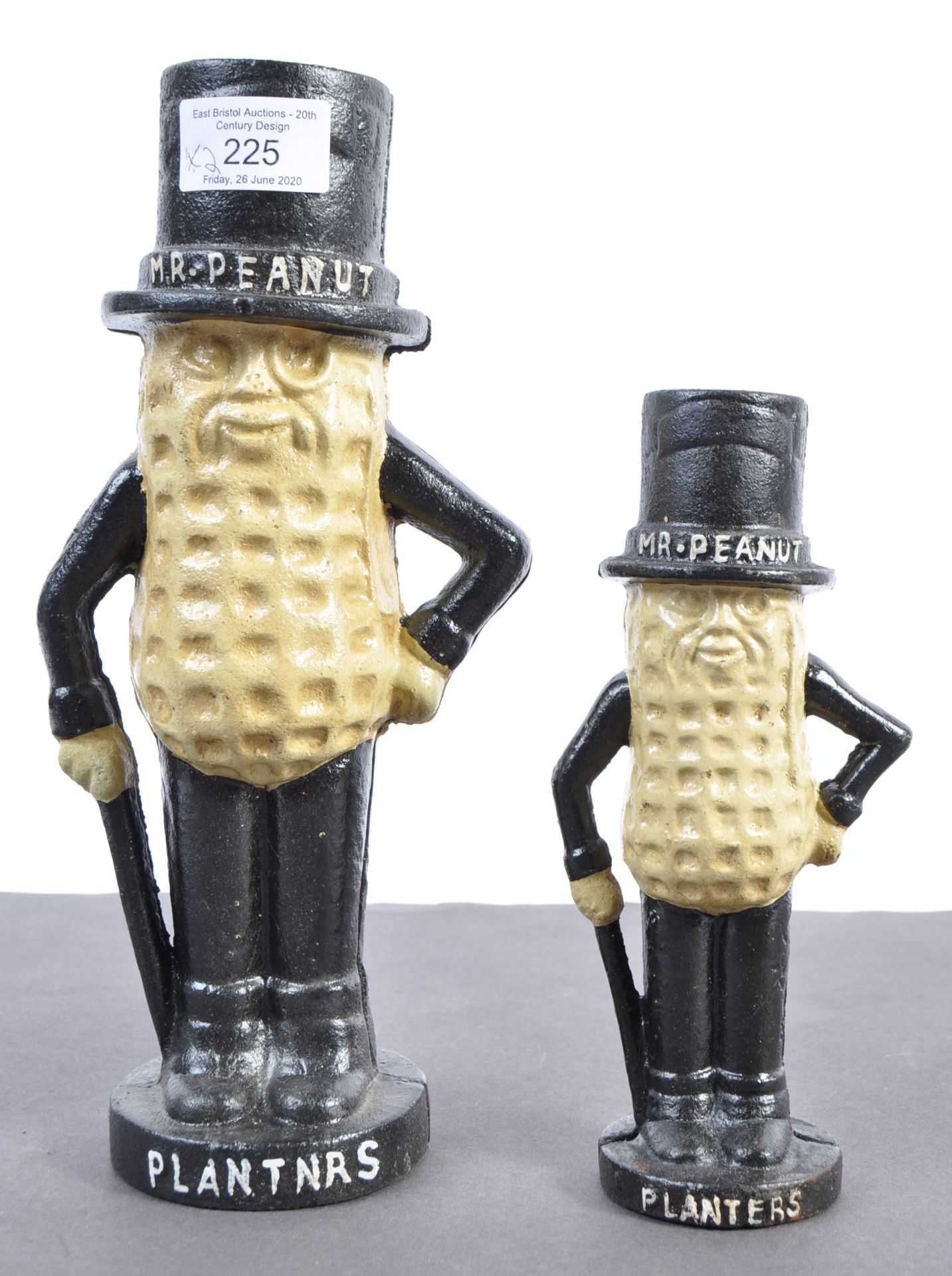 20TH CENTURY DECORATIVE CAST IRON MR PEANUT ADVERTISING MONEY BOXES