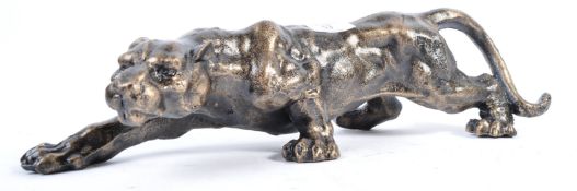 CONTEMPORARY DECORATIVE CAST IRON PANTHER FIGURINE