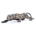 CONTEMPORARY DECORATIVE CAST IRON PANTHER FIGURINE