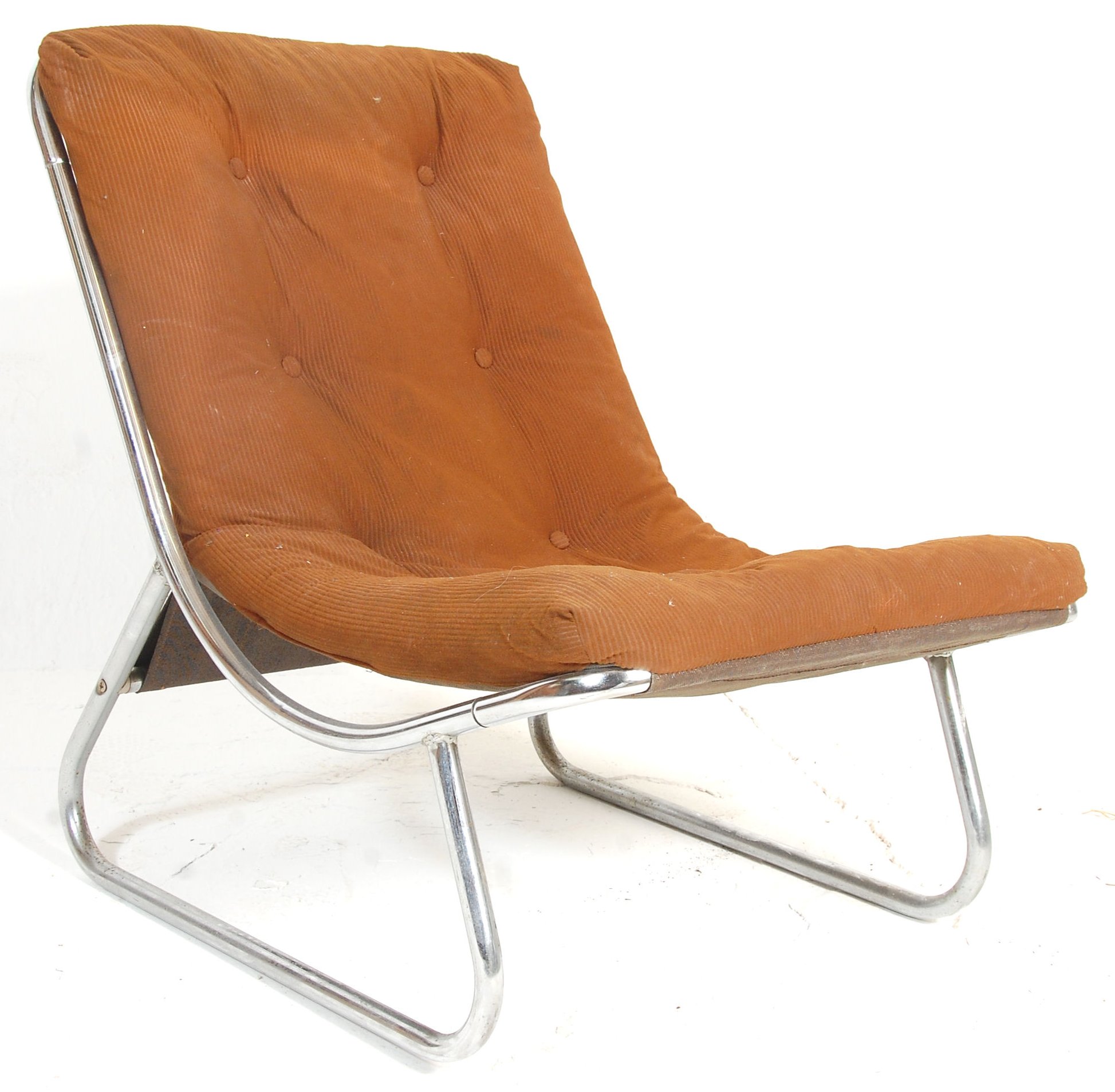 20TH CENTURY HABITAT CHROME TUBULAR LOUNGE CHAIR