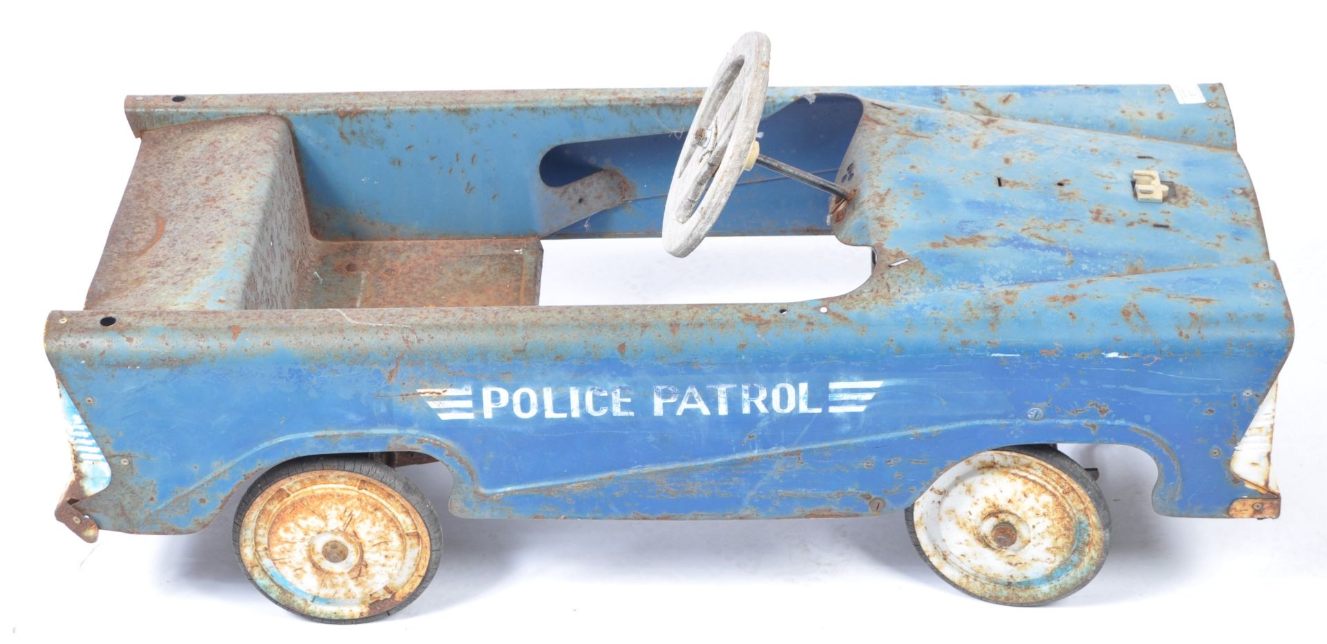 VINTAGE FILM / PROP TRI-ANG TIN PLATE POLICE PATROL PEDAL CAR - Bild 5 aus 7