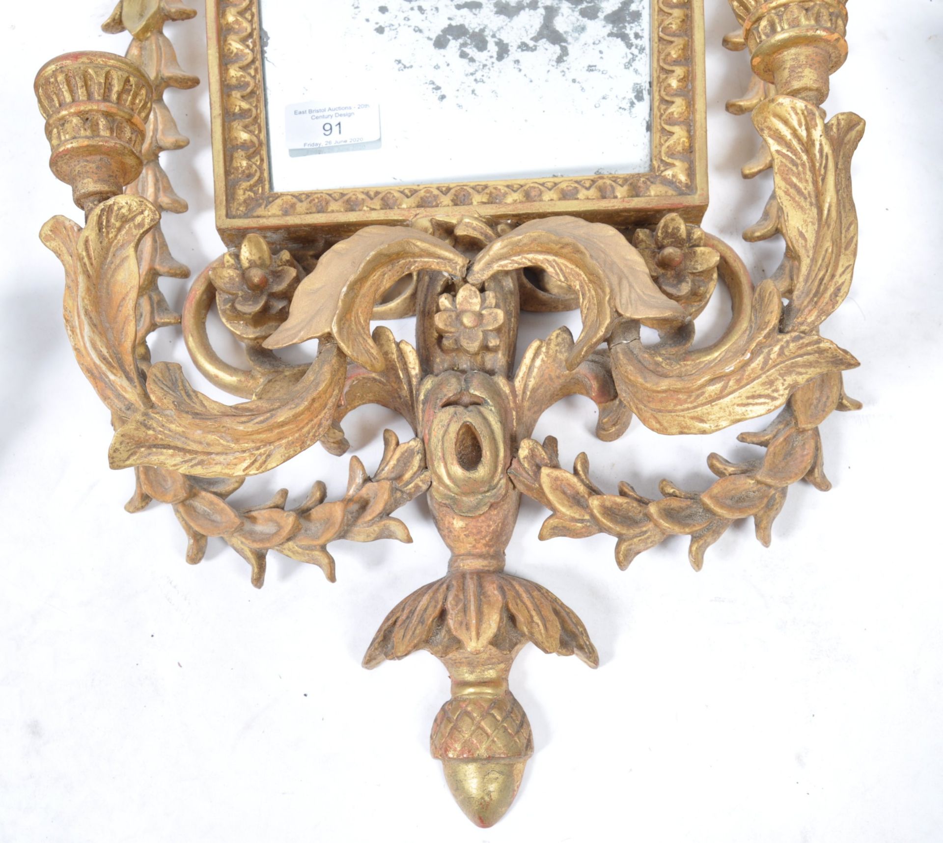 19TH CENTURY GIRANDOLE GILT WOOD FLORENTINE WALL MIRRORS - Bild 8 aus 16