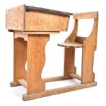 VICTORIAN OAK AND ELM WOOD COUNTRY SCHOOL CHILDS SEAT & DESK