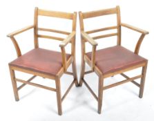 CONTROLLED COMMODITY CC41 TYPE MID CENTURY OAK ARMCHAIRS