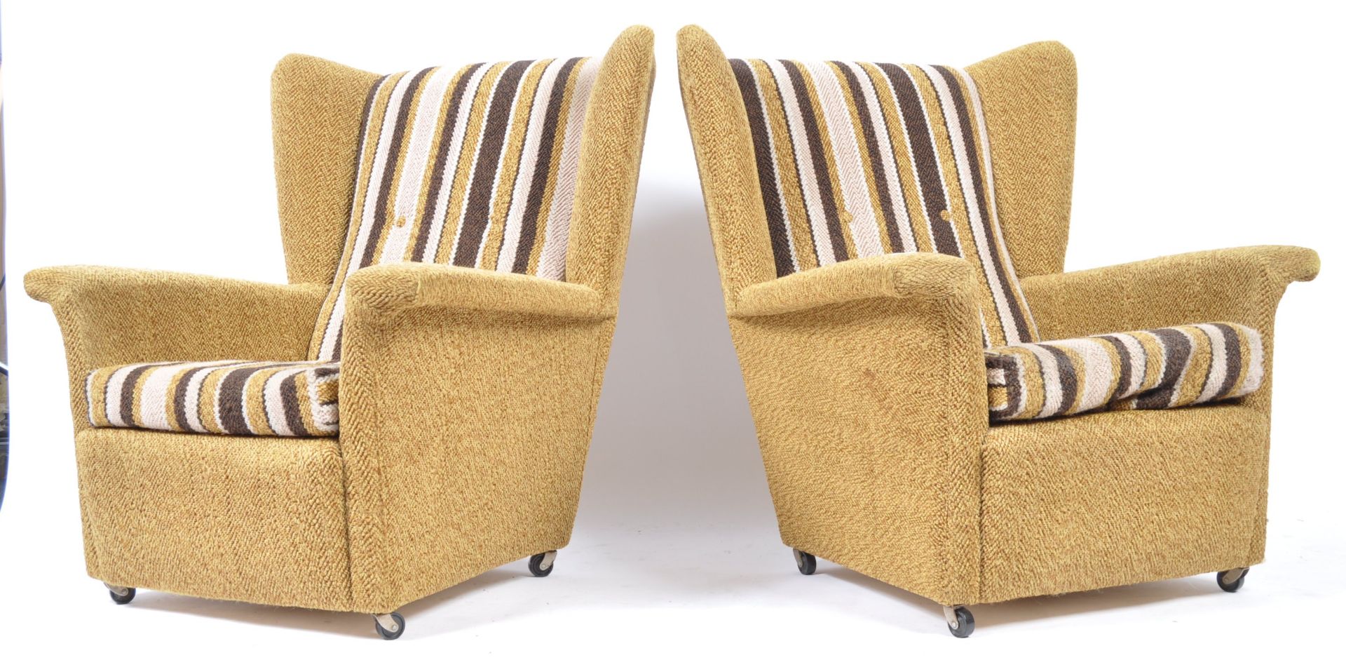 VONO FURNITURE LONDON - MID CENTURY MOQUETTE ARMCHAIRS