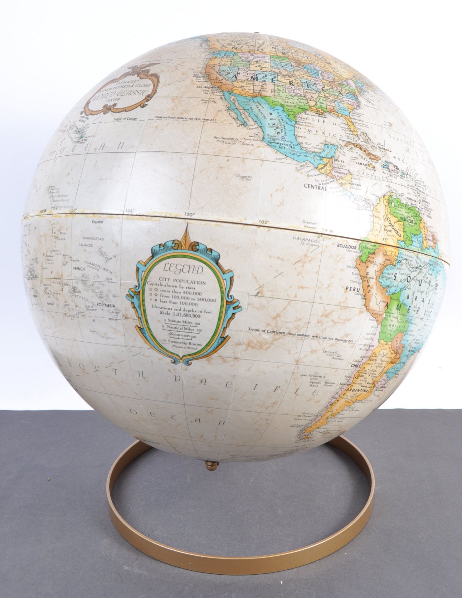 MID CENTURY AMERICAN REPLOGLE 16" RETRO DESK TOP GLOBE - Bild 3 aus 4