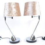 CONTEMPORARY CHROME ANGLEPOISED SPACE AGE MANNER TABLE LIGHTS