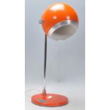 1970S RETRO VINTAGE VIBRANT ORANGE BALL DESK LAMP