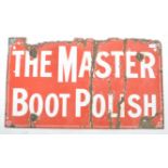 THE MASTER BOOT POLISH - 20TH ENAMEL SHOP ADVERTISING SIGN