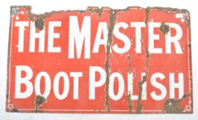 THE MASTER BOOT POLISH - 20TH ENAMEL SHOP ADVERTISING SIGN
