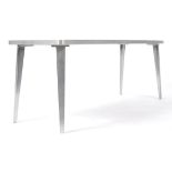 ERNEST RACE - RACE FURNITURE WALNUT AND ALUMINIUM COFFEE TABLE