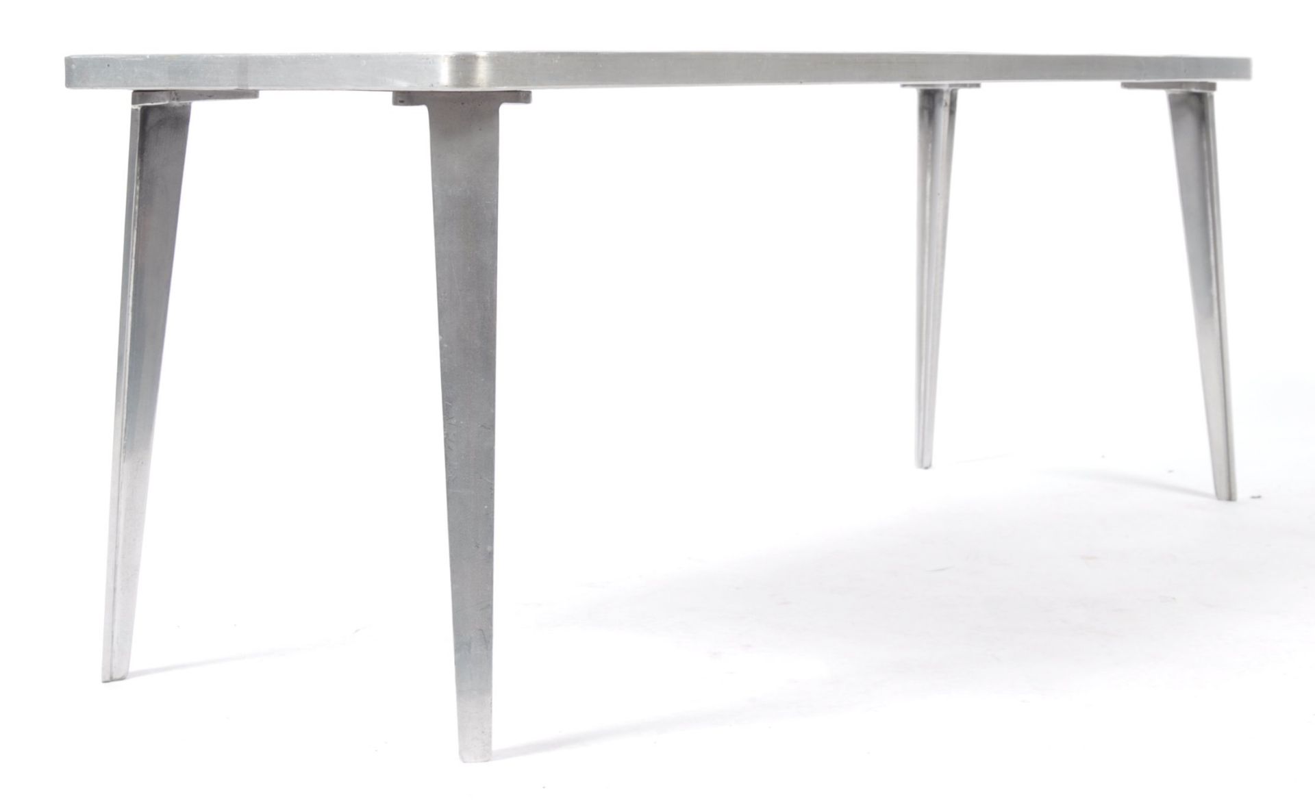 ERNEST RACE - RACE FURNITURE WALNUT AND ALUMINIUM COFFEE TABLE