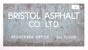 EARLY 20TH CENTURY BRONZE WALL SIGN PLAQUE - BRISTOL ASPHALT CO