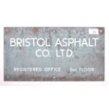 EARLY 20TH CENTURY BRONZE WALL SIGN PLAQUE - BRISTOL ASPHALT CO