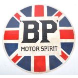 GIANT 120CM WOODEN BP MOTOR SPIRIT ROUNDEL ADVERTISING GARAGE SIGN