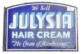 JULYSIA HAIR CREAM - DOUBLE SIDED ENAMEL SHOP ADVERTISING SIGN